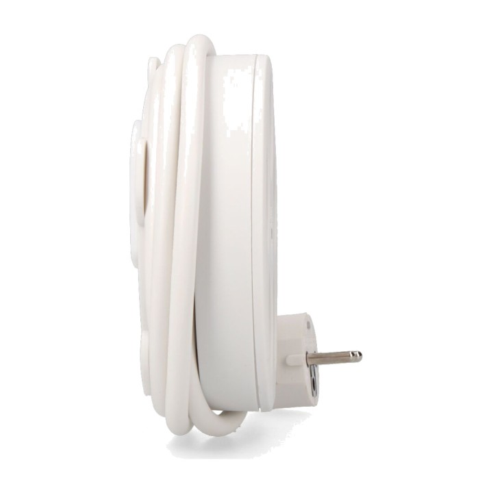 EDM Base múltiple redonda de 5 tomas schuko con interruptor 1,5 M H05VV-F 3G1,5 MM2 16 A 250 V 20028