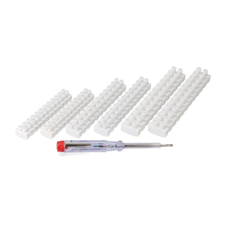 elektro-bastelset mit schraubendreher und anschlussklemmen 2x4/2x6/2x10mm