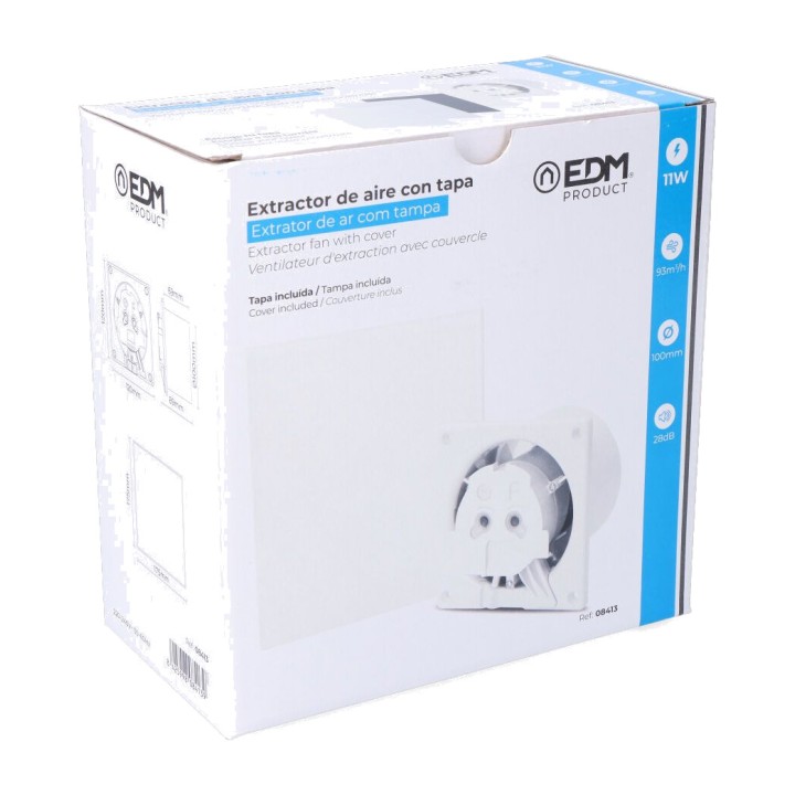 EDM Extractor fan with customizable cover 11 W 10 CM 28 DB