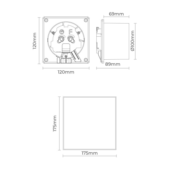 EDM Extractor fan with customizable cover 11 W 10 CM 28 DB