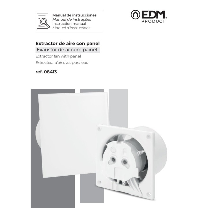 EDM Aspiratore con copertura personalizzabile 11 W 10 CM 28