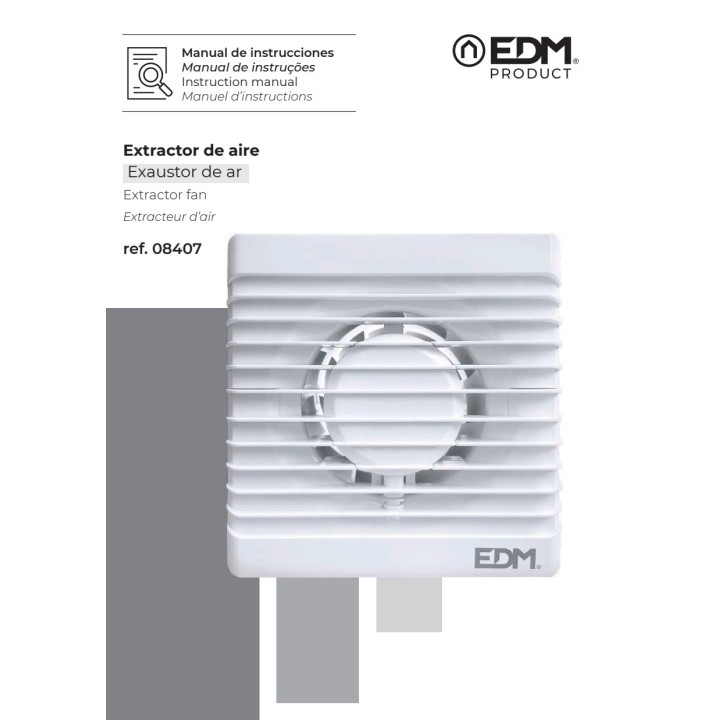 EDM Bad- und Küchenlüfter 12 W 8 CM 08407