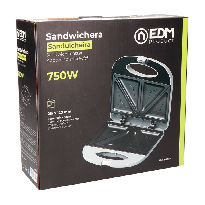 EDM Double non-stick sandwich maker 750 W 07757