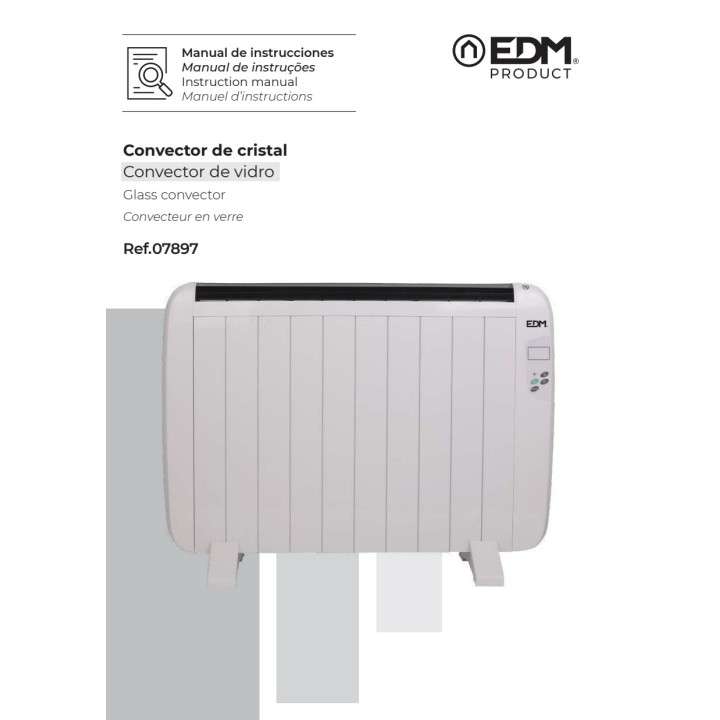 EDM Konvektor mit WLAN und Fernbedienung 1500 W 63,5 CM
