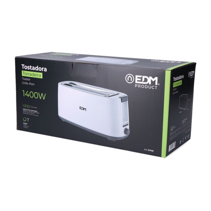 EDM Toaster mit 2 langen Schlitzen 1400 W 07706VAR