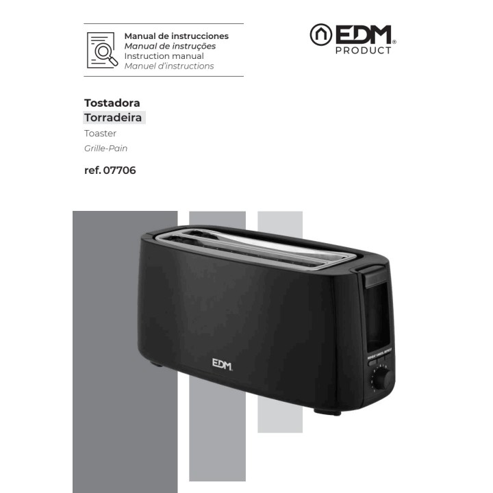 EDM Tostadora de 2 fendas longas 1400 W 07706VAR