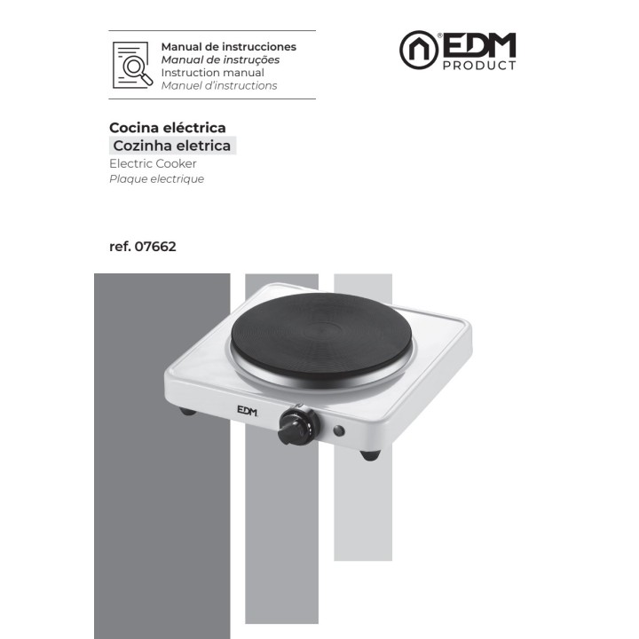 EDM 1-burner electric hot plate 1500 W 07662
