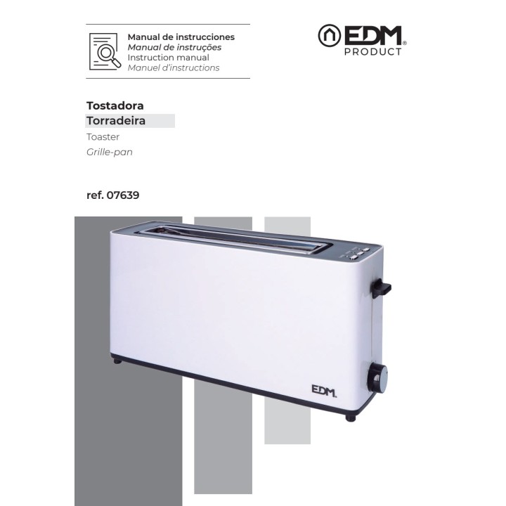EDM Pitkäaukkoisella leivänpaahdin 900 W 07639VAR