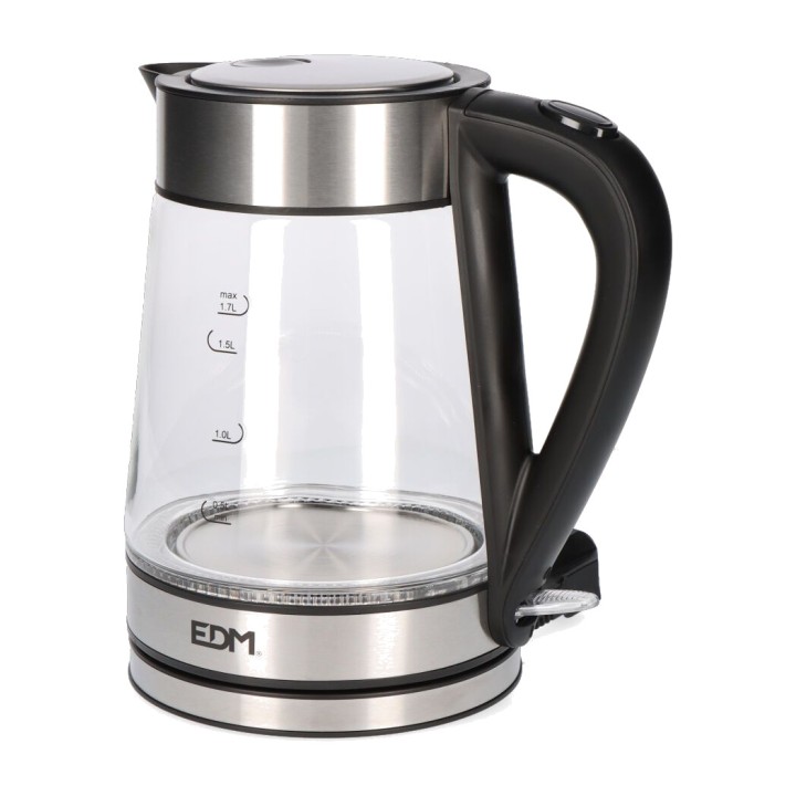 EDM Bouilloire en verre et acier inoxydable 1,7 L 1850-2200W