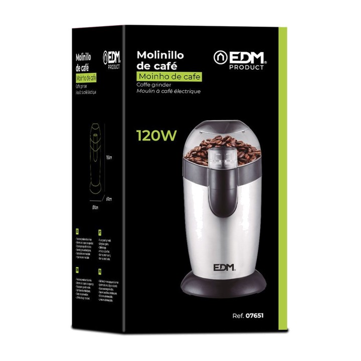 EDM Moulin à café électrique en acier inoxydable 120 W 07651
