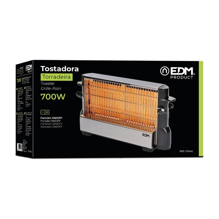EDM Grille-pain vertical en acier inoxydable 700 W 07640
