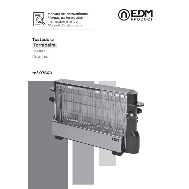 EDM Vertical stainless steel toaster 700 W 07640
