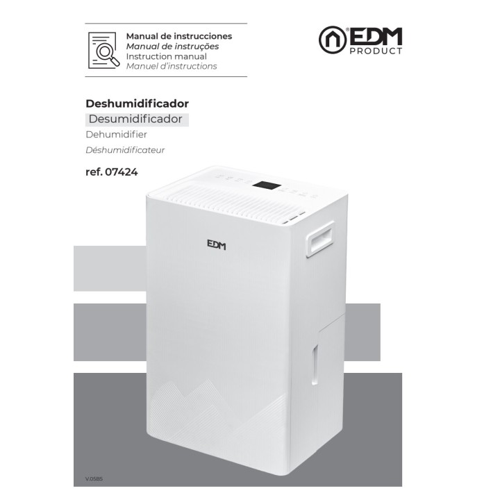 EDM Portable dehumidifier with Wi-Fi and app 360 W 20 L/DÍA