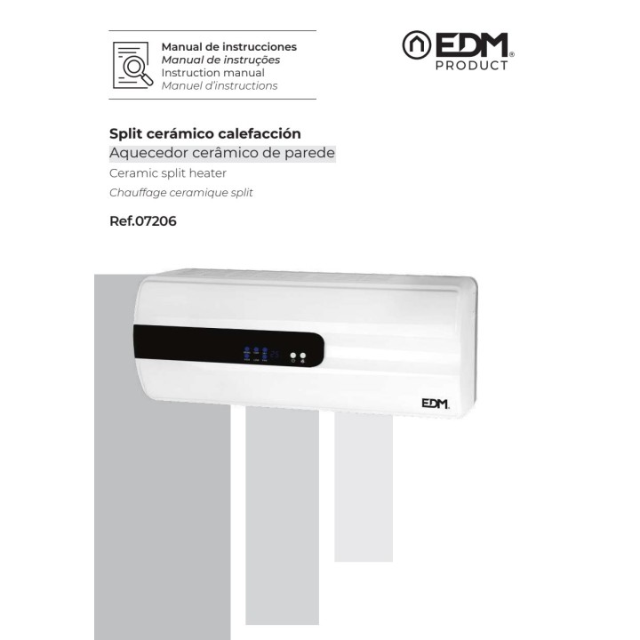 EDM Calefactor ceràmic split de paret amb comandament a