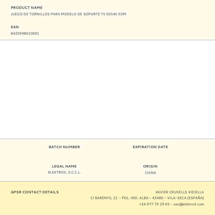 EDM Jeu de vis pour support TV 50140 01009