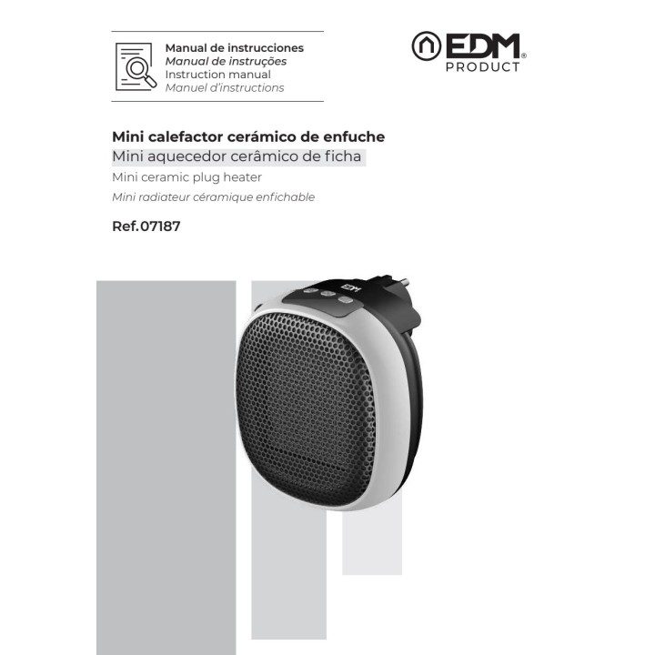 EDM Mini chauffage céramique à brancher 700 W 10,8 CM 07187