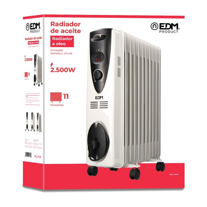 EDM Ölradiator mit 11 Elementen 2500 W 73 CM 07123