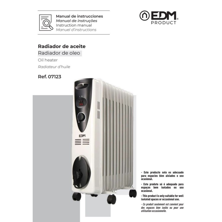 EDM 11-element oil-filled radiator 2500 W 73 CM 07123