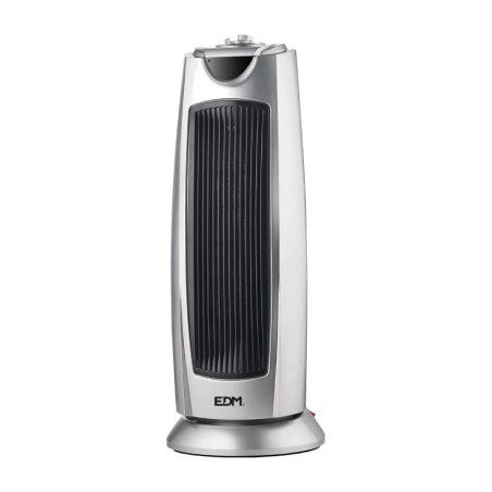 oscillating ceramic tower heater silver 1000-2000w 55,5 cm