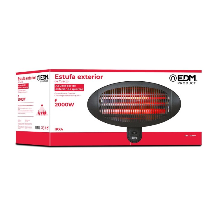 EDM Estufa de cuarzo de exterior 2000 W 07090VAR