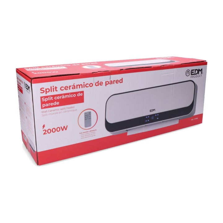 EDM Wandheizlüfter mit Fernbedienung und Timer 1000-2000W