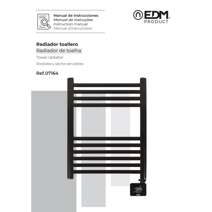 EDM Sèche-serviettes électrique avec minuterie 400 W 50X70CM