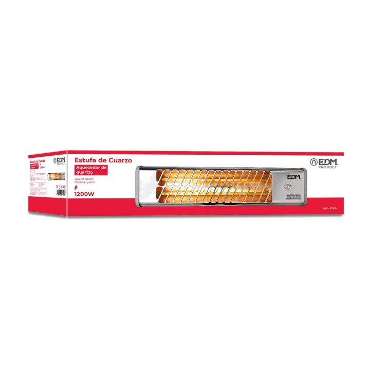 EDM Adjustable quartz bathroom heater CROMO-600/1200W 13,5
