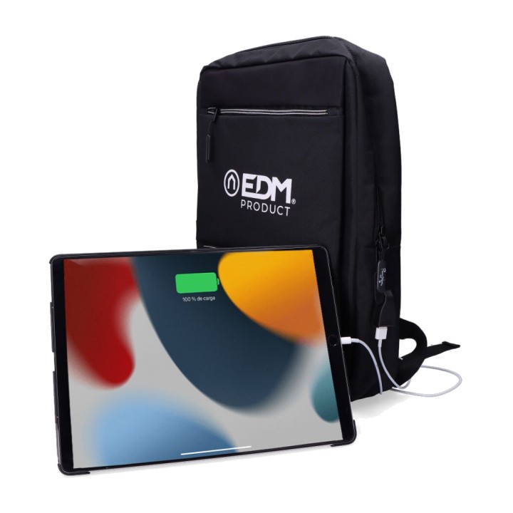 EDM Büro-Rucksack für Laptop mit USB-Anschluss 32X42X12CM