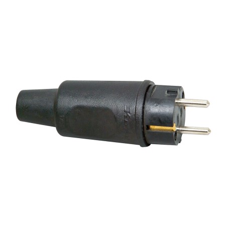 gummistecker mit schutzkontakt schuko-2p+t 16 a 230 v ip44