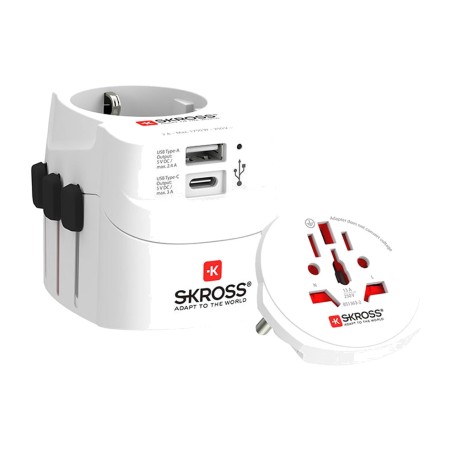 set de 2 adaptadores de viaje universales con usb 1302472