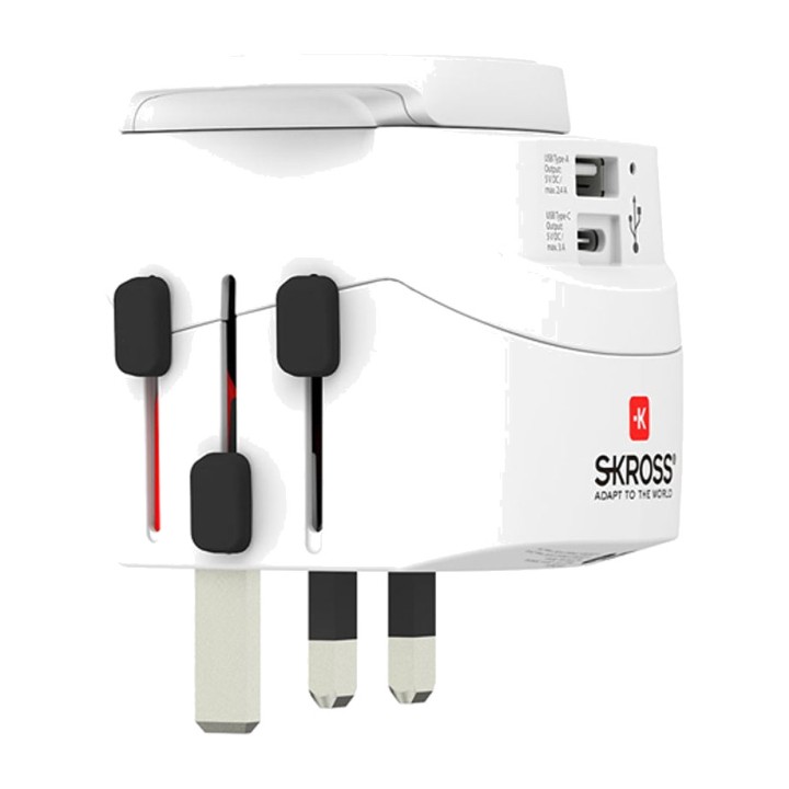 SKROSS Set mit 2 universellen Reiseadaptern mit USB 1302472