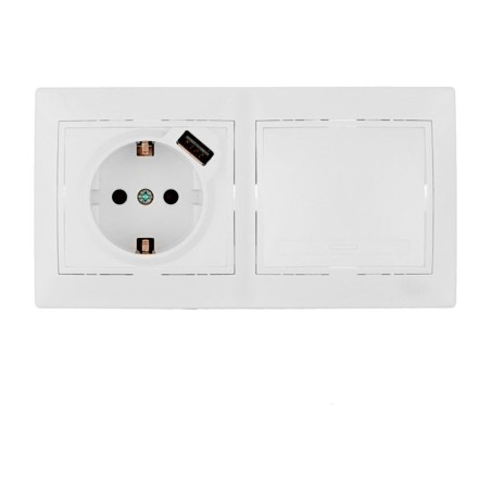 set interruttore e presa schuko con usb e placca doppia europa-kit-erp-room 16 a 250 v