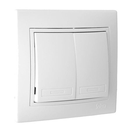 double flush-mounted changeover switch with frame europa-erp12u 10 ax 250 v