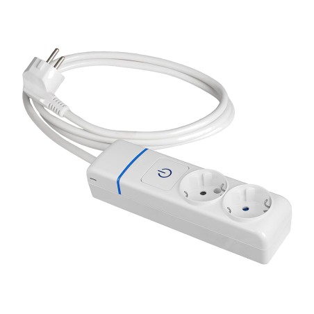 base múltiple de enchufes con interruptor luminoso y cable ion 3g1,5 mm2 1,5 m 3680 w