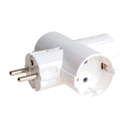 adaptér schuko se 3 zásuvkami a bočním uzemněním 2p+t 16 a 250 v
