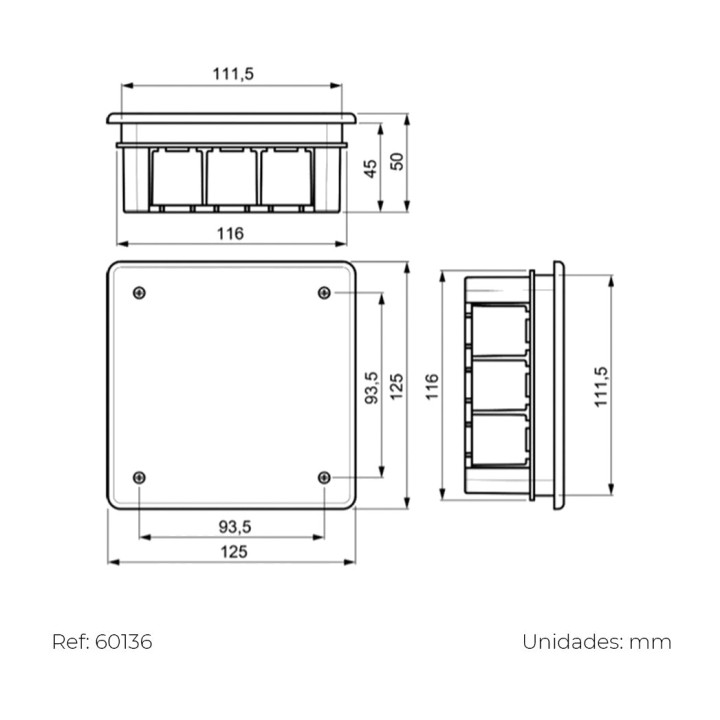 SOLERA Podomítková krabice se šrouby JUNCTION-BOX (4UD)