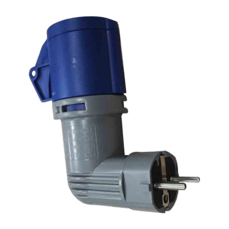 adaptateur coudé de fiche schuko vers prise industrielle cetac 2p+t 16 a 230 v 904011