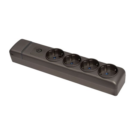 aufputz-schuko-mehrfachsteckdose mit beleuchtetem schalter und einführungen für mini-kabelkanal 16 a 250 v 3680 w