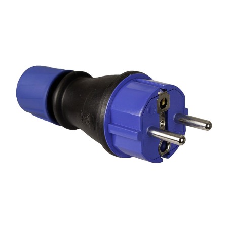 schuko-stik med kabelgennemføring og foldbar kabelholder ip54 16 a 250 v