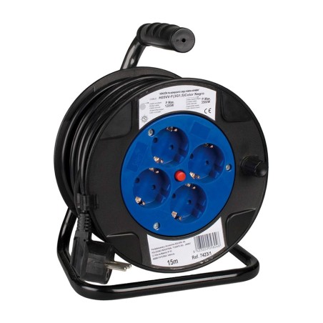 tambur pentru cablu cu 4 prize bipolare cu împământare h05vv-f 3g1,5 mm2 ip20
