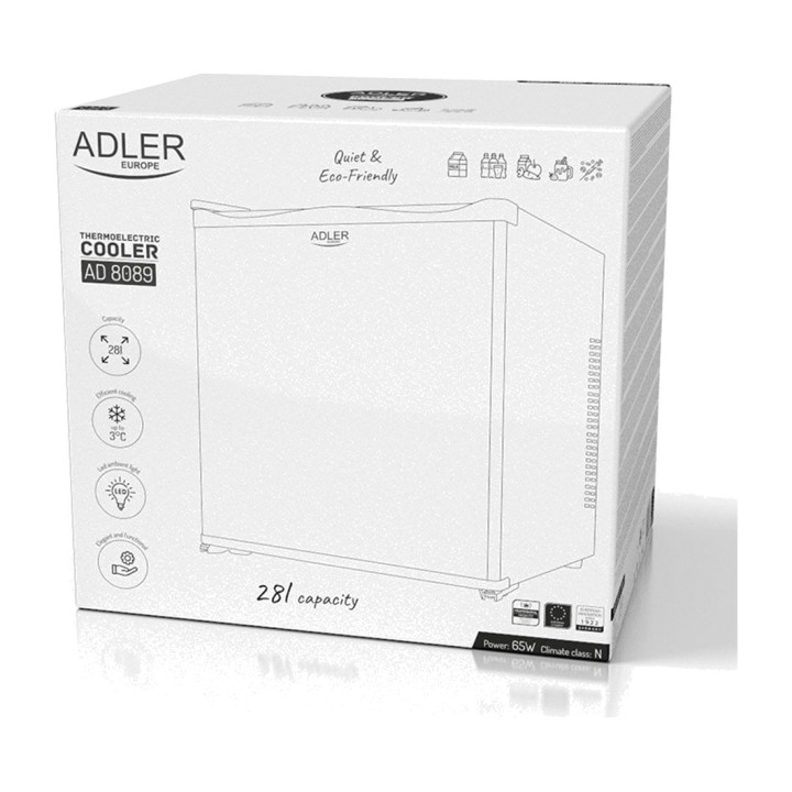 ADLER Portable thermoelectric refrigerator with glass shelf