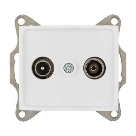 flush-mounted tv and radio end outlet, frameless europa-erp47