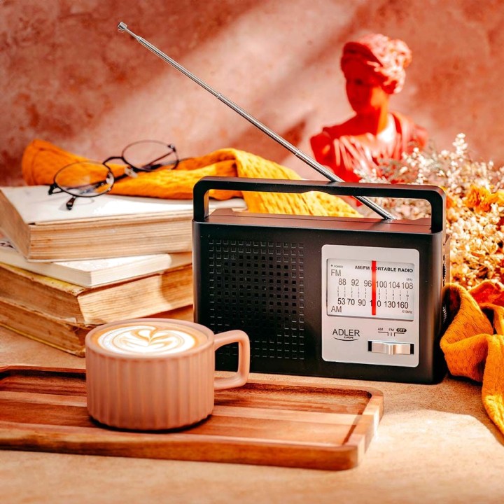 ADLER Radio portatile a rete e a batterie con antenna