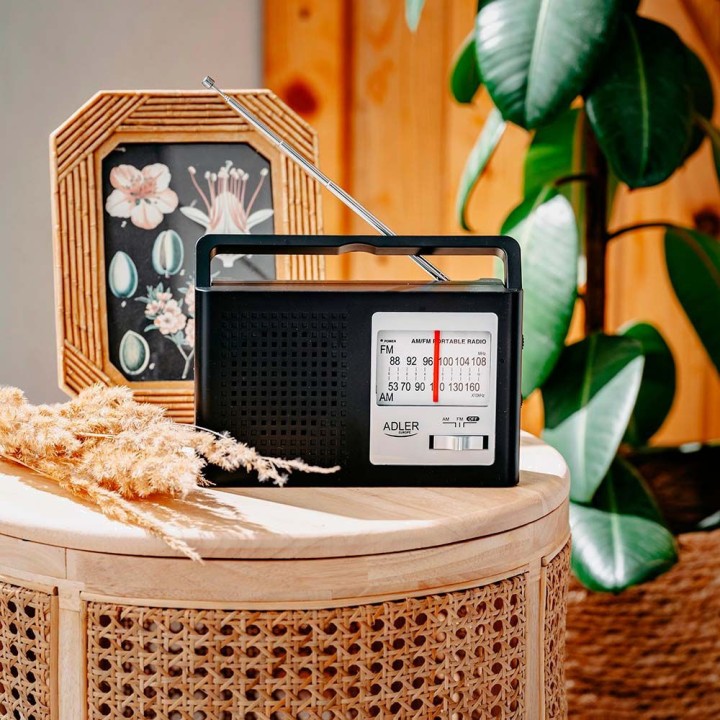 ADLER Radio portatile a rete e a batterie con antenna