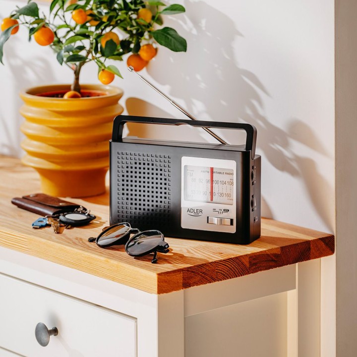 ADLER Radio portatile a rete e a batterie con antenna