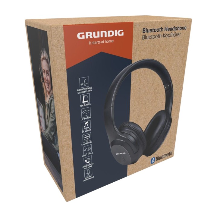 GRUNDIG Căști pliabile cu bandă pentru cap, microfon și