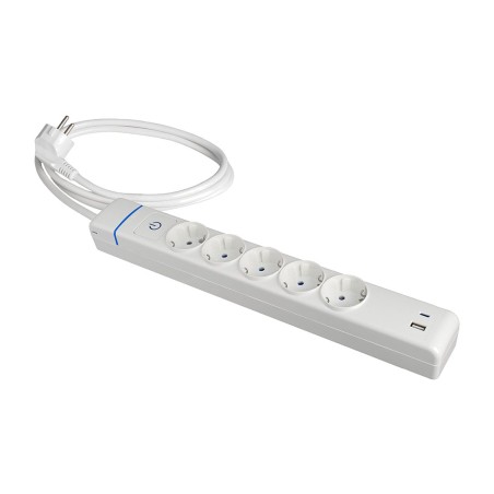 mehrfachsteckdose mit schalter und ladeanschlüssen ion 5-tomas 2-usb 3g1,5 mm2 1,5 m 3680 w
