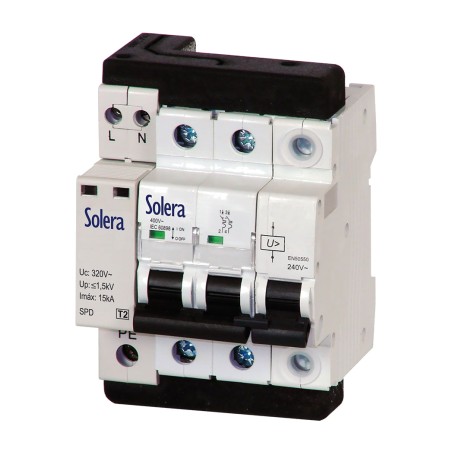 miniature circuit breaker with permanent and transient overvoltage protection 1p+n-curva c 10 ka 230 v