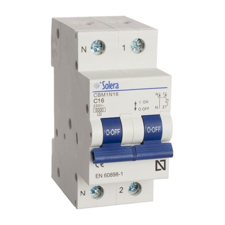 interruptor magnetotérmico para carril din 1p+n 240-415v
