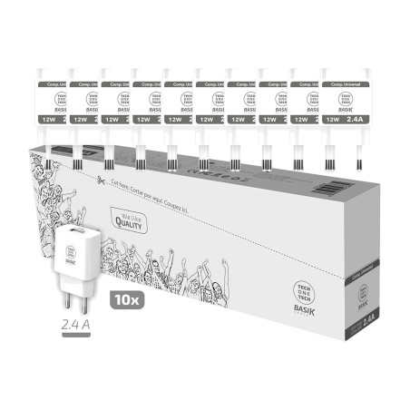 usb-a-netzladegeräte-set basik 2,4 a 10 uds